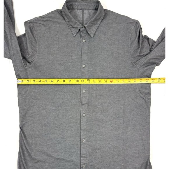 Lululemon Mens Shirt Long Sleeve Button Size XL Oxford Gray Performance Casual - Picture 9 of 10